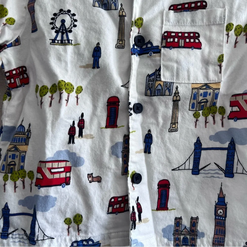Marks & Spencer M&S Infant London 2 Piece Pajamas Matching Set Size 18-24 Months